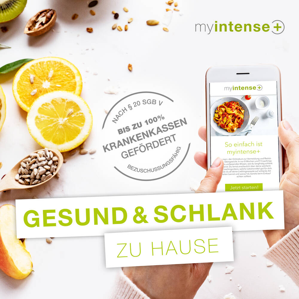 Online-Präventionskurs "myintense+" Online Abnehmprogramm 8 Wochen myintense+